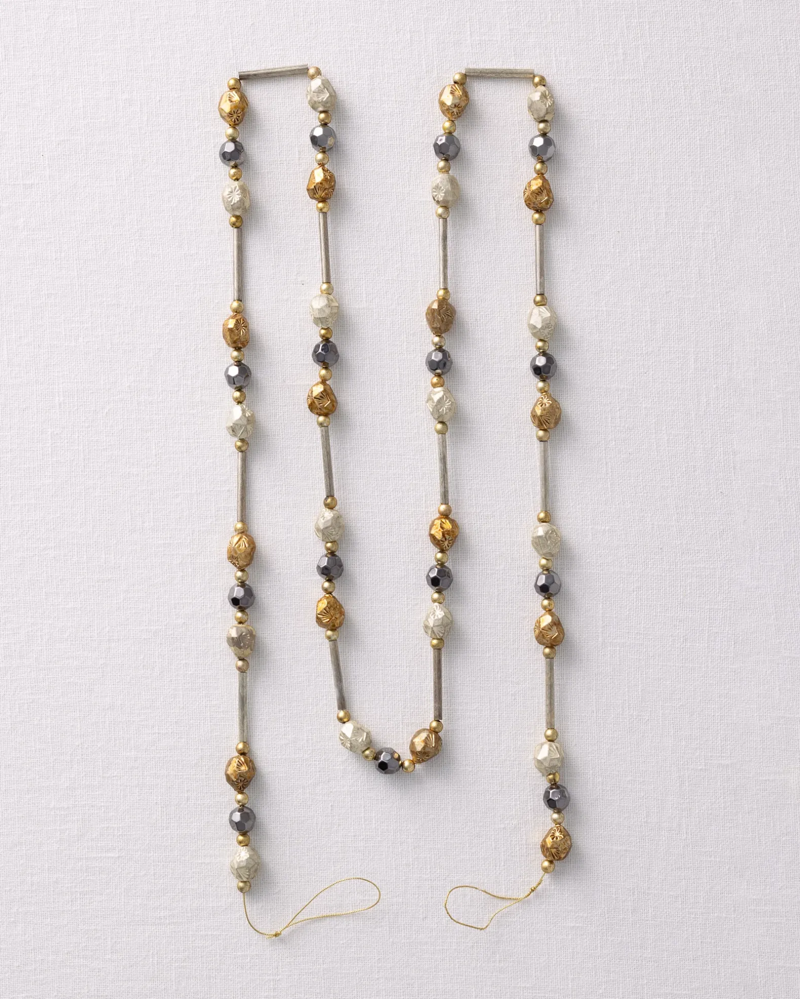 Antiqued Beaded Christmas Tree Garlands