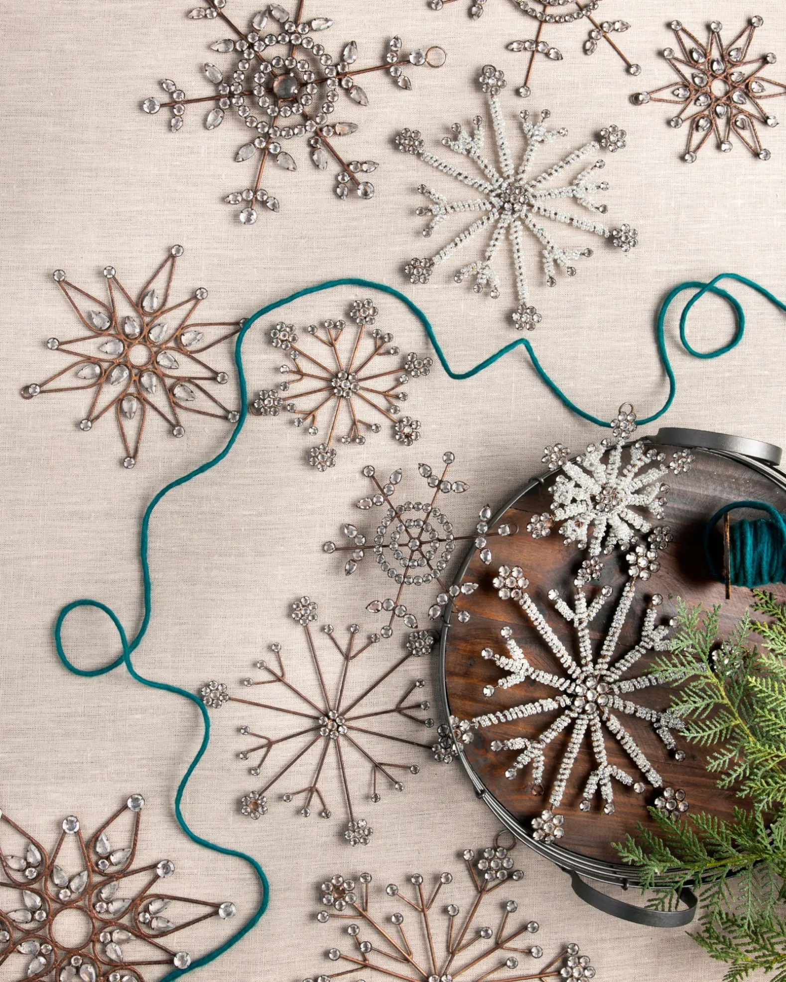 Antiqued Snowflake Christmas Ornament Collection