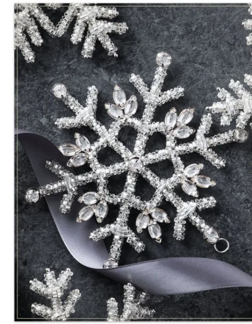 Beaded Snowflake Christmas Ornament Collection