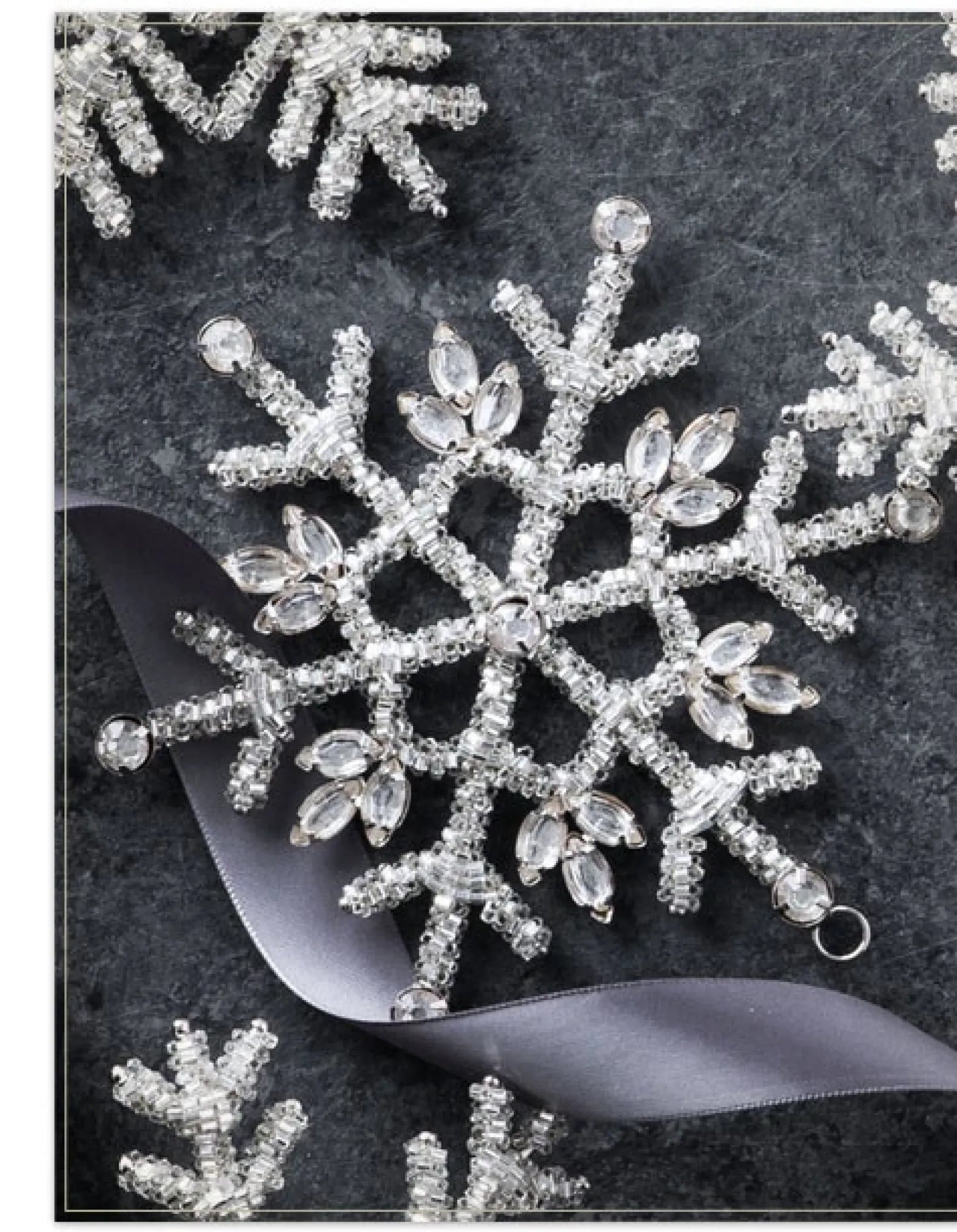 Beaded Snowflake Christmas Ornament Collection
