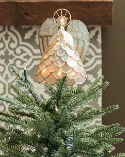 Capiz Angel Lighted Tree Toppers