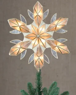 Capiz Snowflake Lighted Tree Toppers