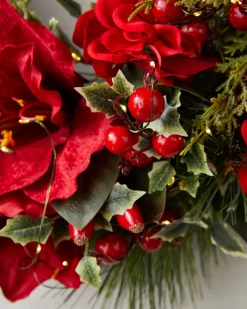 Crimson Blooms & Berries Foliage