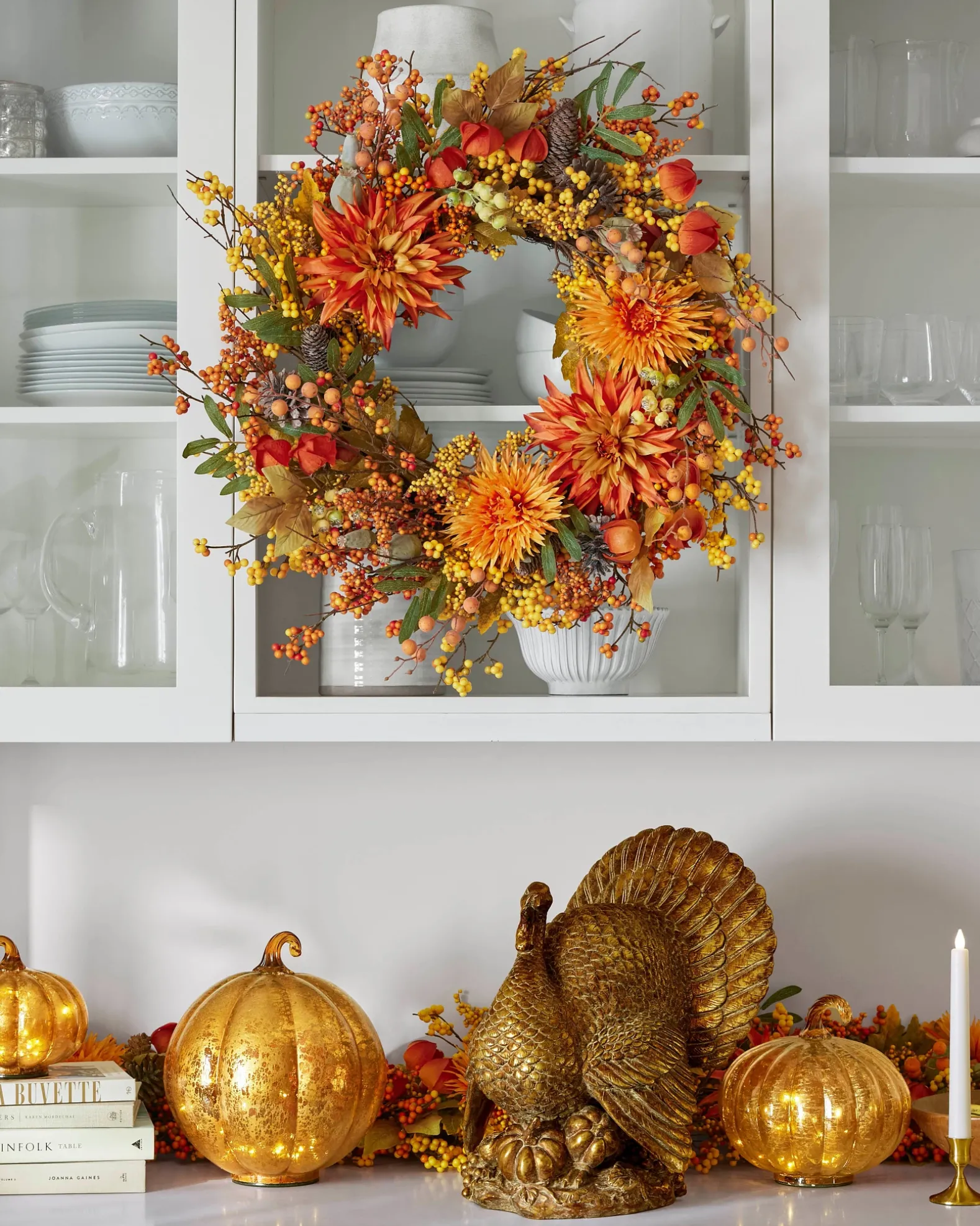 Glowing Glass Pumpkins - Set Of 3