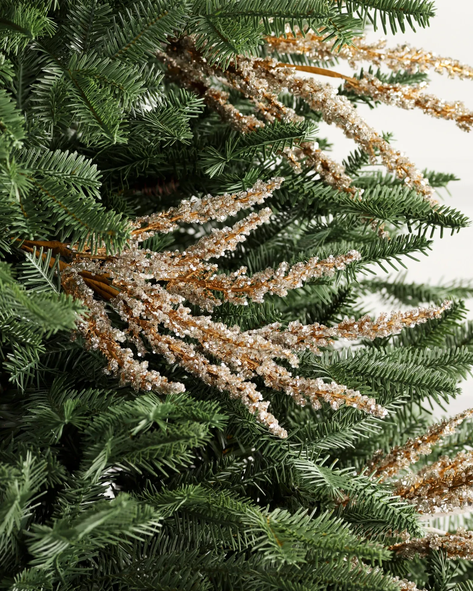 Gold Metallic Plume Christmas Tree Picks