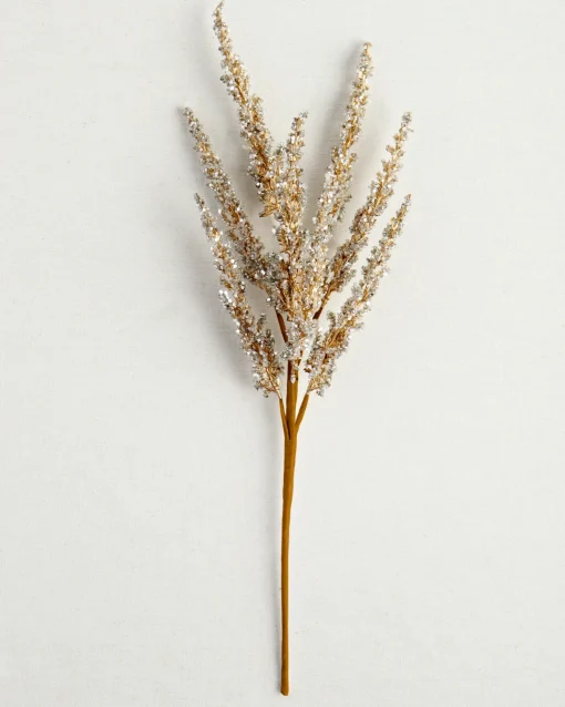 Gold Metallic Plume Christmas Tree Picks