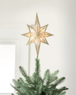 Lit Capiz Bethlehem Star Tree Toppers