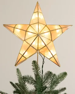Lit Capiz Star Tree Toppers