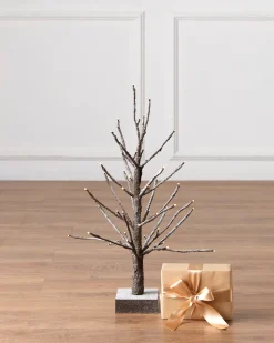 Lit Snowy Branch LED Trees