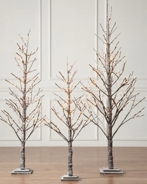 Lit Snowy Branch LED Trees