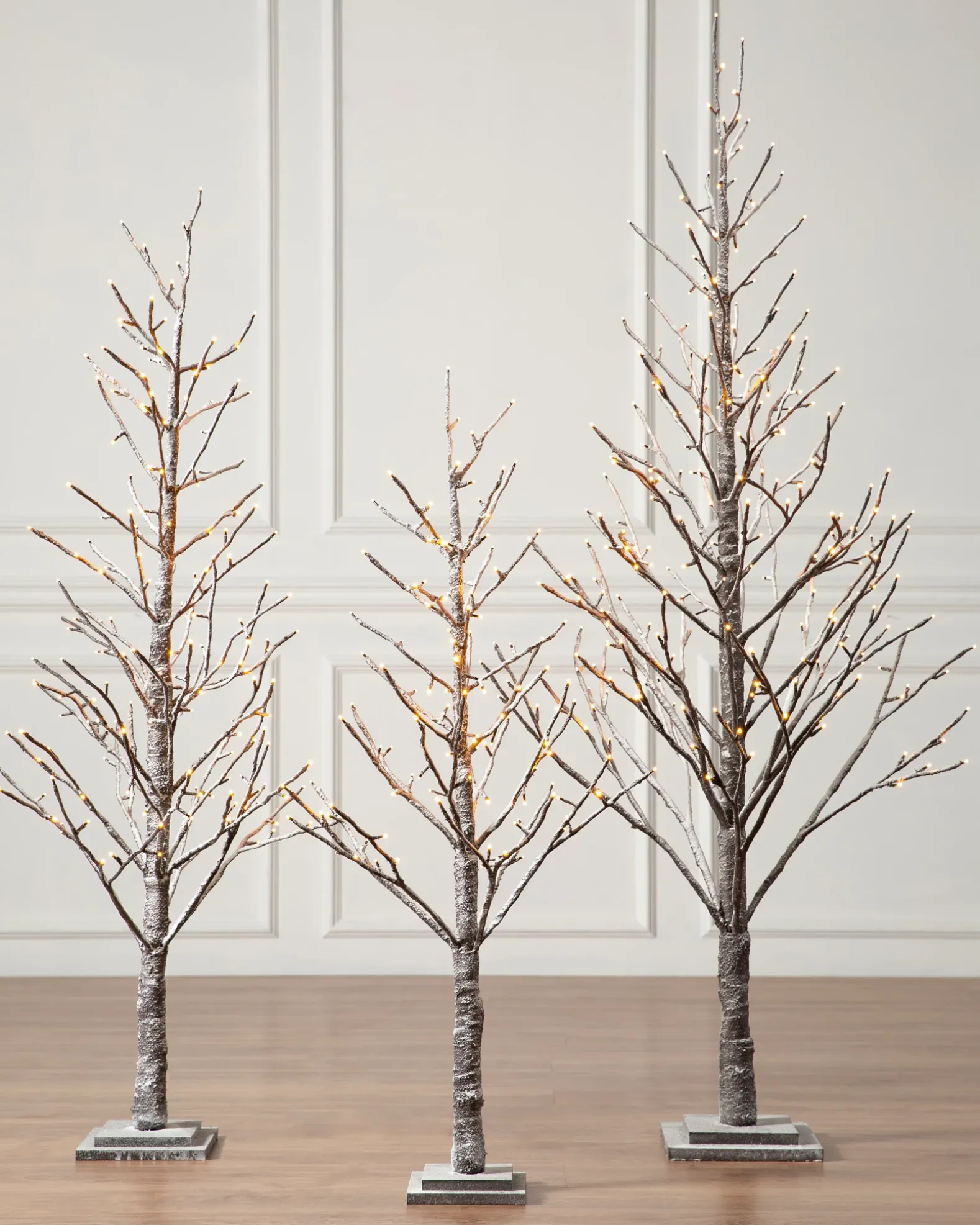 Lit Snowy Branch LED Trees