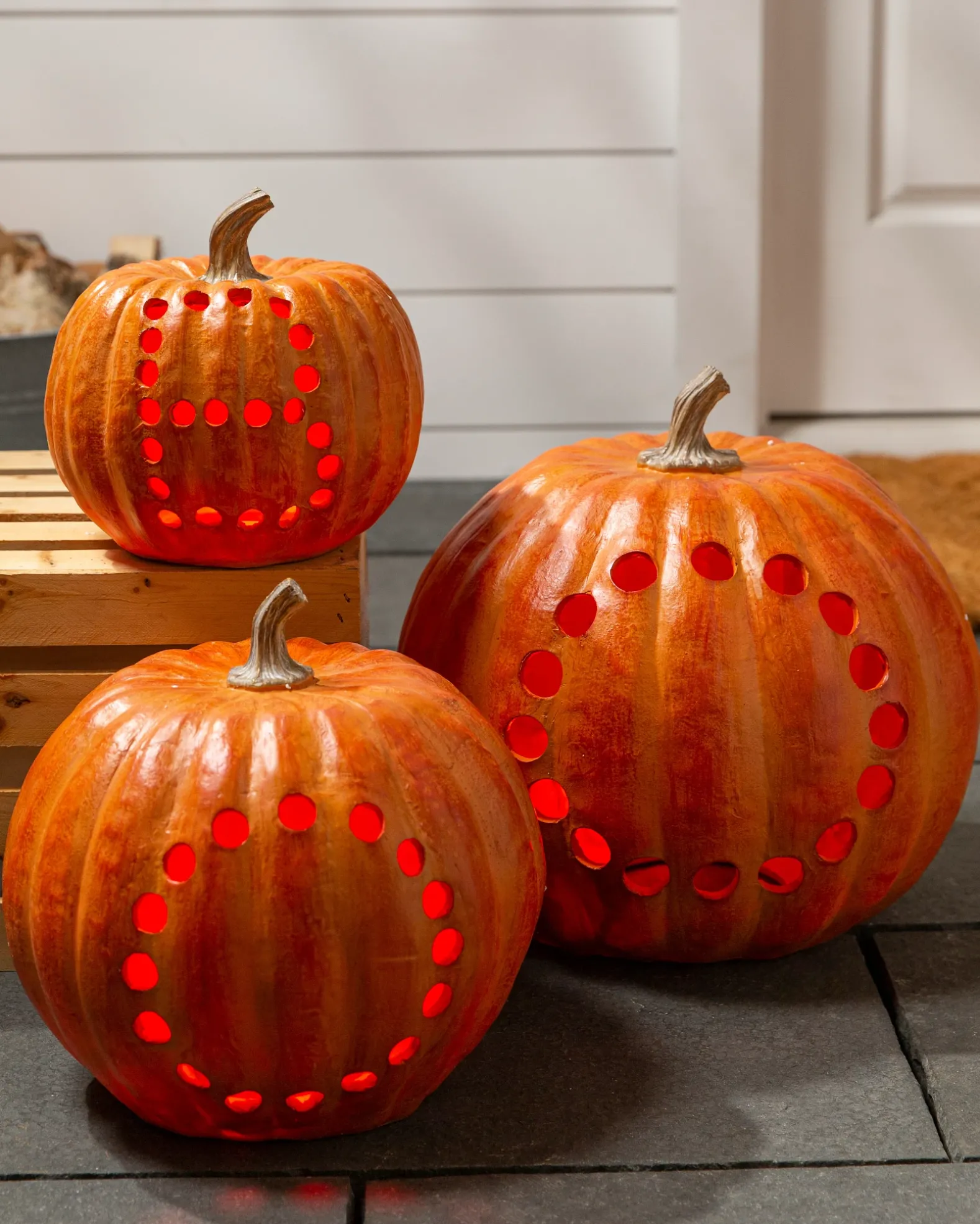 Lit Stackable Cut-Out Pumpkins