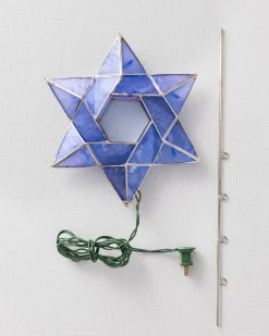 Lit Star Of David Tree Toppers