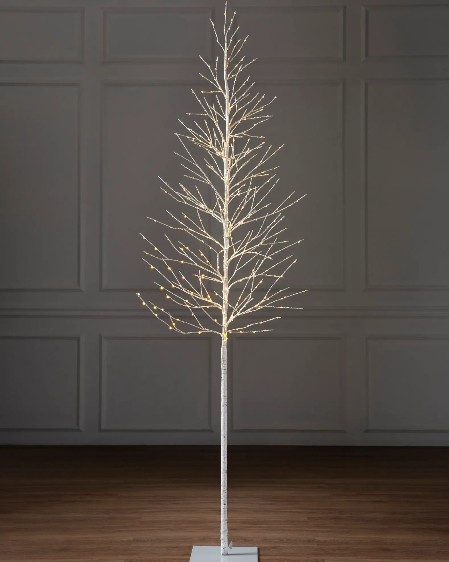 Lit Winter Birch LED Trees
