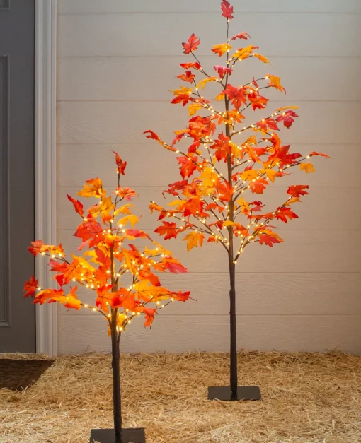Outdoor LED Lit Autumn Maple Trees