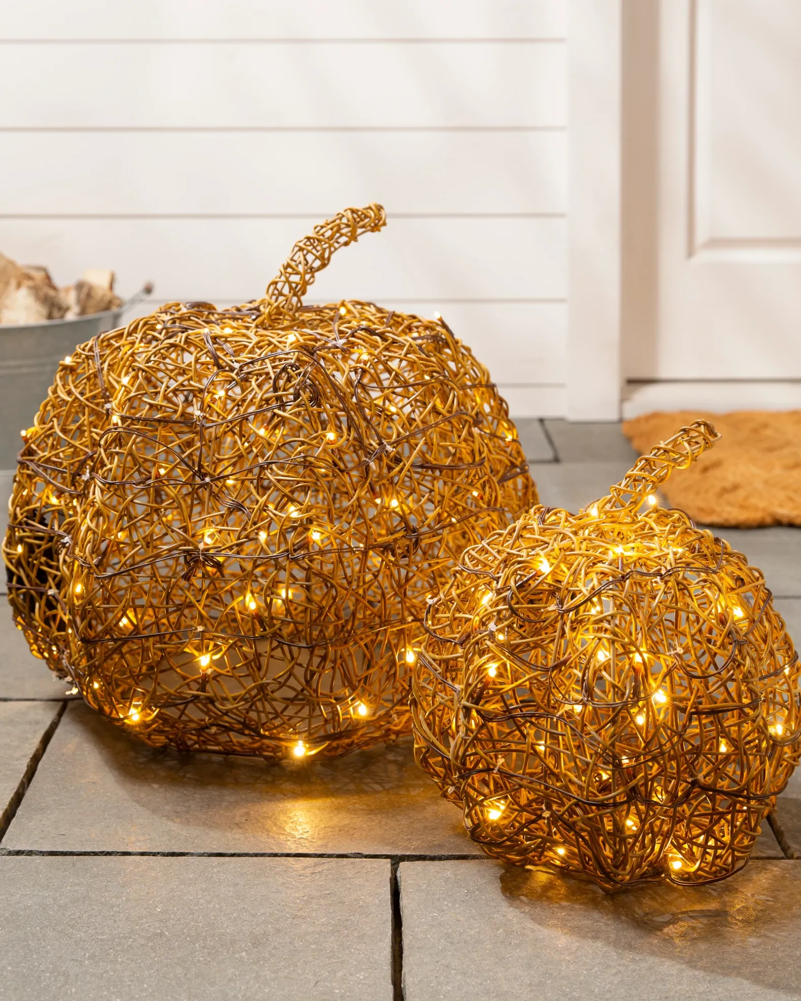 Outdoor Lit Wire Sculptures
