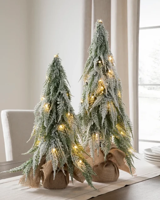 Snowfall Downswept Tabletop Trees